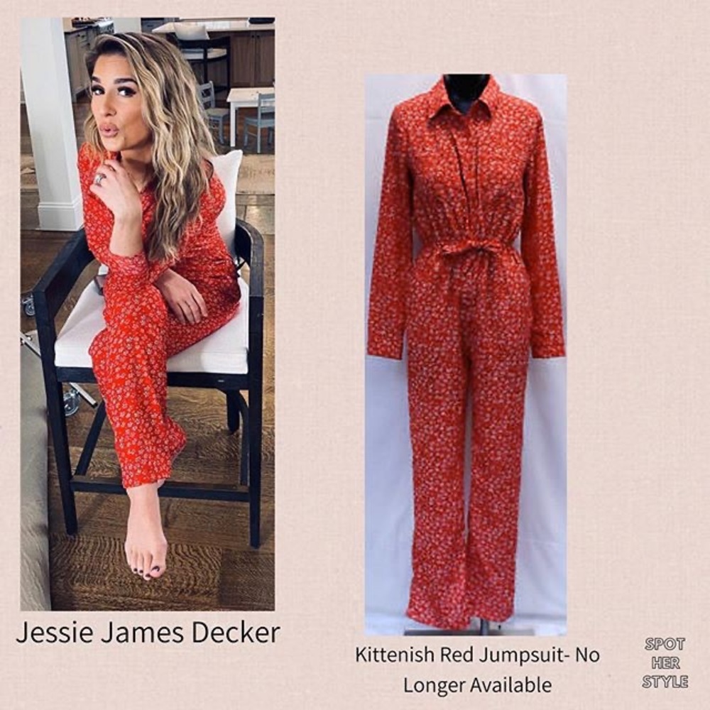 Kittenish Red Jumpsuit By Jessie James Decker